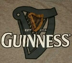 Irish Alcohol Logo - Guinness T-Shirt size Large Irish Beer Ale Ireland harp logo ALCOHOL ...