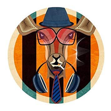 Orange and Black Funny Logo - Funny Antelope Boss Wearing Glasses Hat and Necktie Smoking in ...