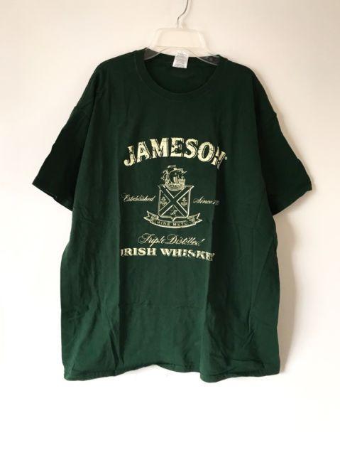 Irish Alcohol Logo - Men's Jameson Irish Whiskey Alcohol Green Logo Graphic T Shirt Size