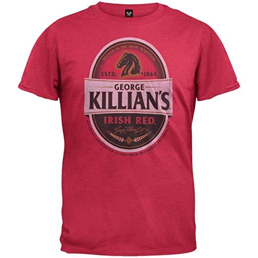 Irish Alcohol Logo - Amazon.com: Killian's Irish Red Faded Logo Beer Alcohol Adult T ...