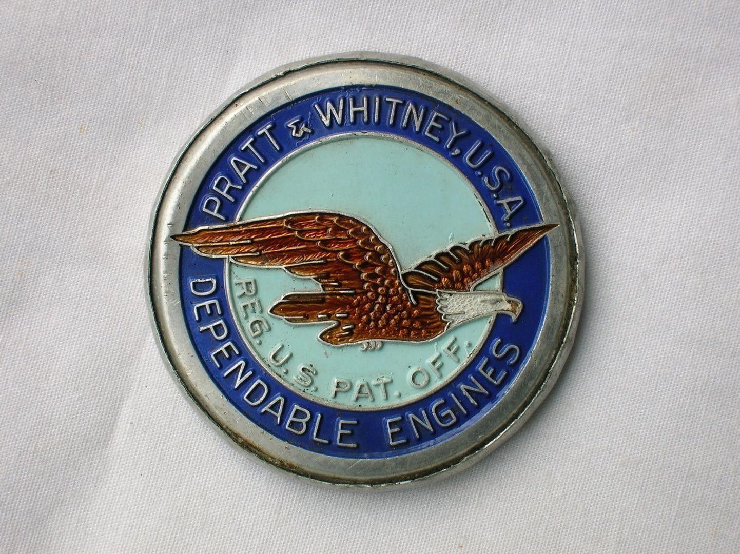 Vintage Pratt and Whitney Logo - Vintage PRATT & WHITNEY ALUMINUM EMBLEM