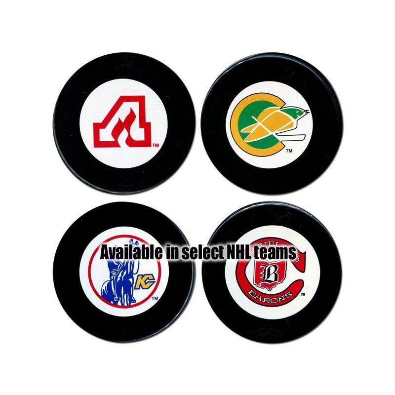 All NHL Teams Old Logo - NHL Vintage Logo Puck | Pucks & Sticks | Hockey Hall of Fame Store