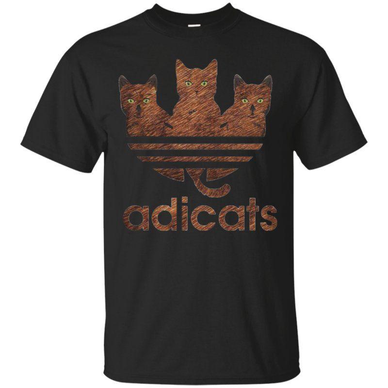 Funny Adidas Logo - Fabulous Adicats not Adidas – Cat and Adidas logo funny Cotton T ...