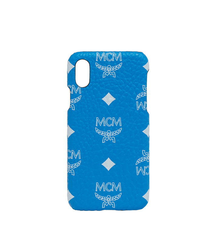 Blue MCM Logo - One Size iPhone X Case in White Logo Visetos T. Blue