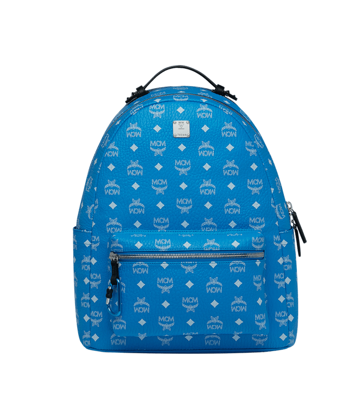 Blue MCM Logo - 40 cm / 16 in Stark Backpack in White Logo Visetos T. Blue | MCM