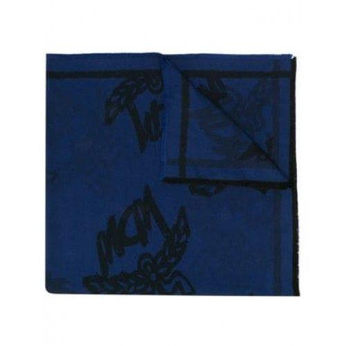 Blue MCM Logo - MCM logo print scarf Men VA BLUE Scarves Accessories II50MRIQT