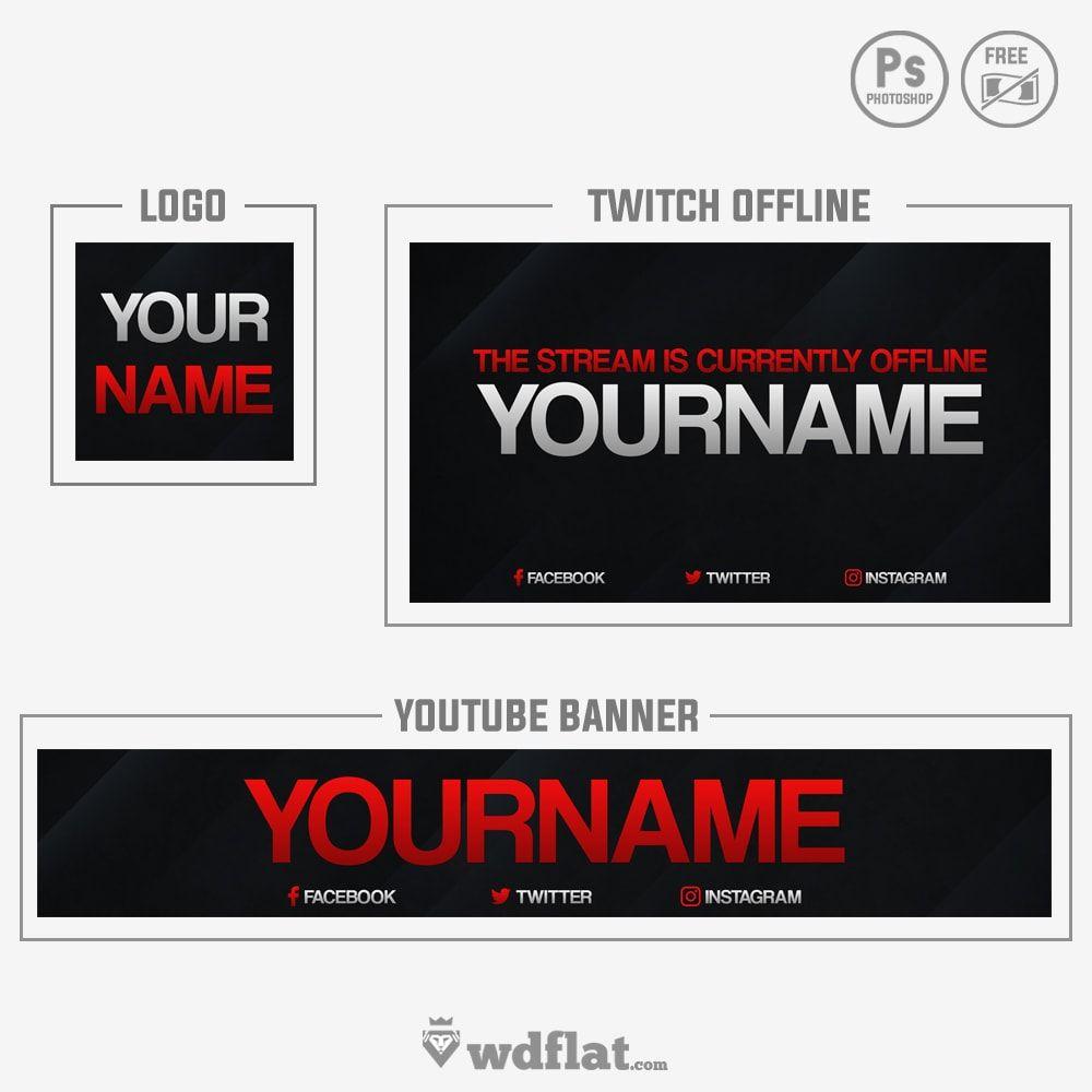 Black and Red Rectangles Logo - Black Red | Twitch and Youtube Templates