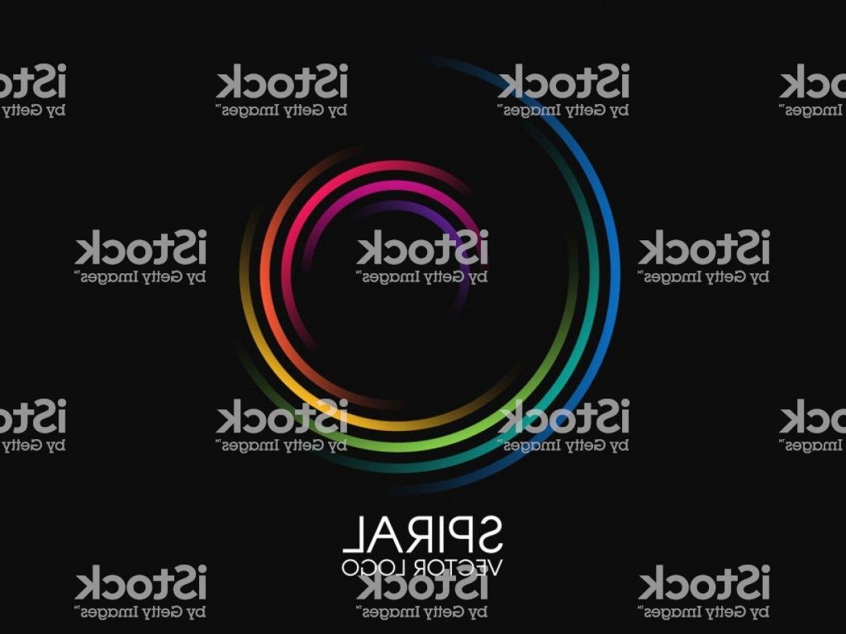 Color Swirl Logo - Spiral Logo Round Logotype Design Color Swirl On Black Background ...