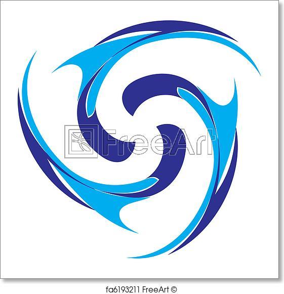 Color Swirl Logo - Free art print of Abstract color swirl wave. Abstract color swirl