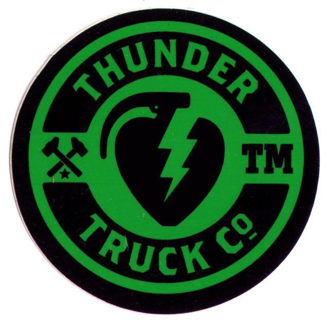 Thunder Trucks Logo - THUNDER Trucks Mainline Skateboard Sticker - Green/black 6.5cm Wide ...