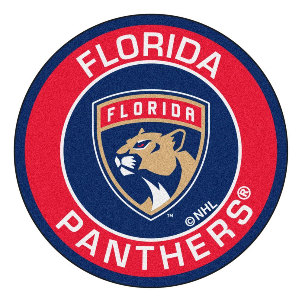 Florida Panthers Logo - FANMATS NHL Florida Panthers Red 2 ft. x 2 ft. Round Area Rug-18873 ...