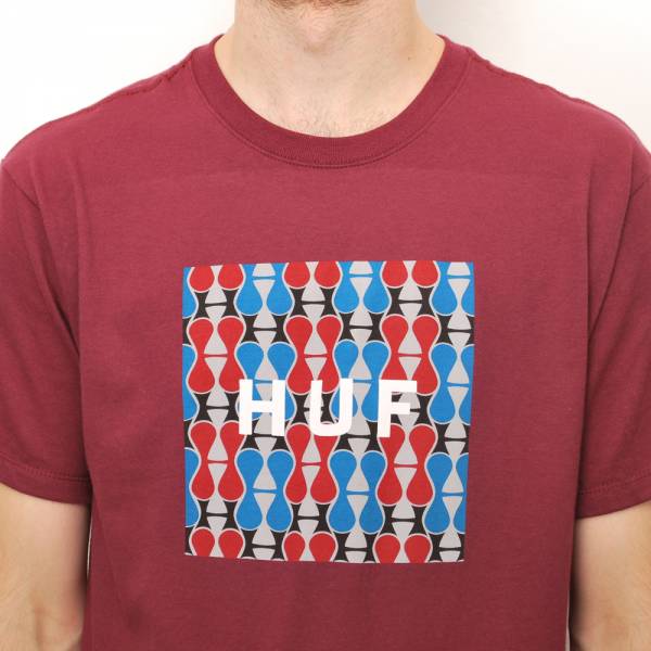 Century Box Logo - HUF Huf Box Logo Fill Century T-Shirt - Burgundy - Skate T-Shirts ...