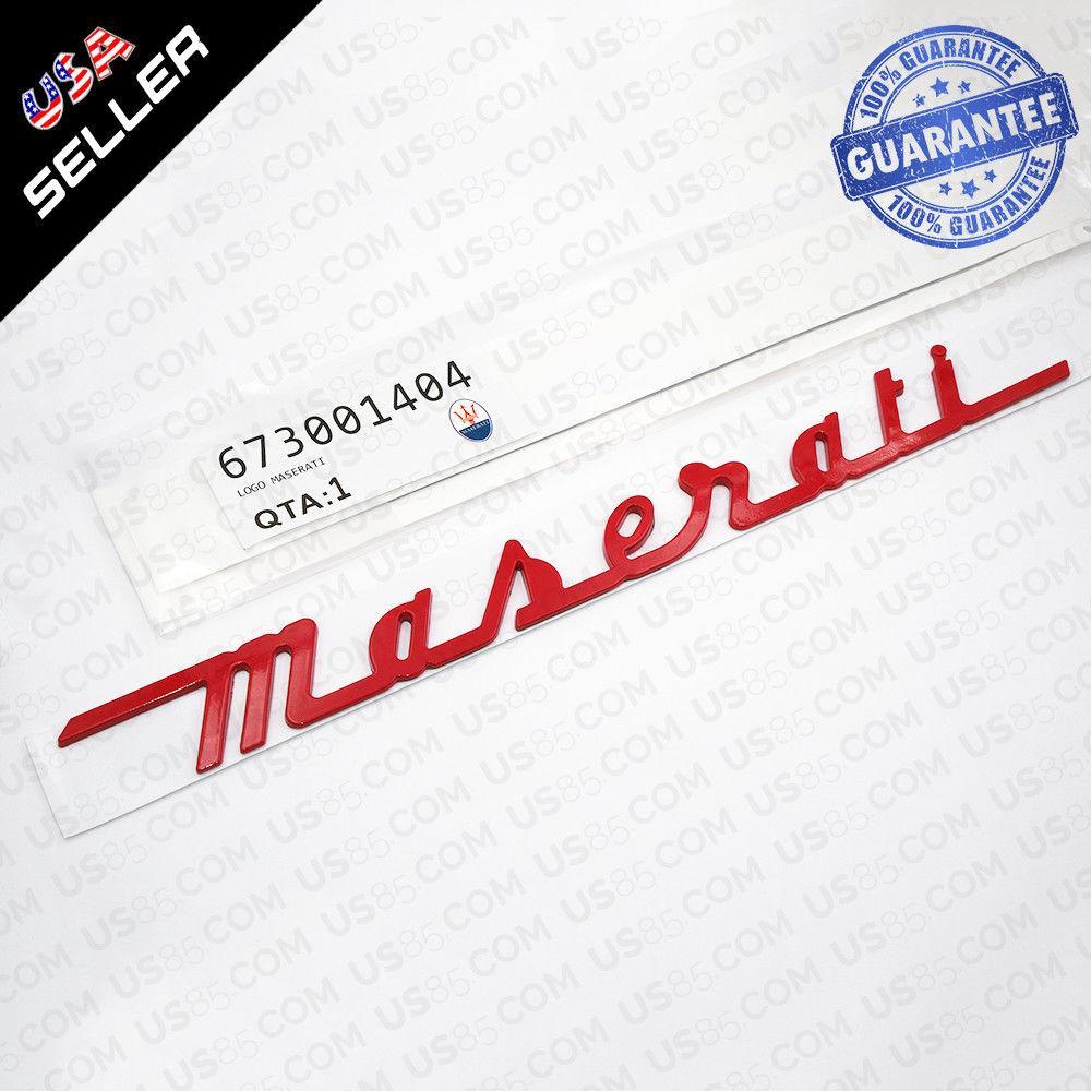 Red Maserati Logo - Red Maserati Back Trunk Nameplate Logo Emblem Badges Ghibli Modified