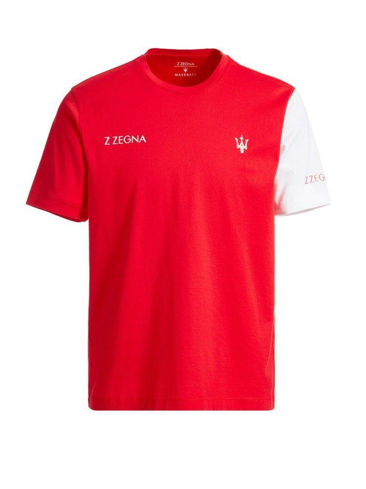 Red Maserati Logo - Latest Zegna Mens Polos And T Shirts, Z Zegna Red Cotton Maserati ...