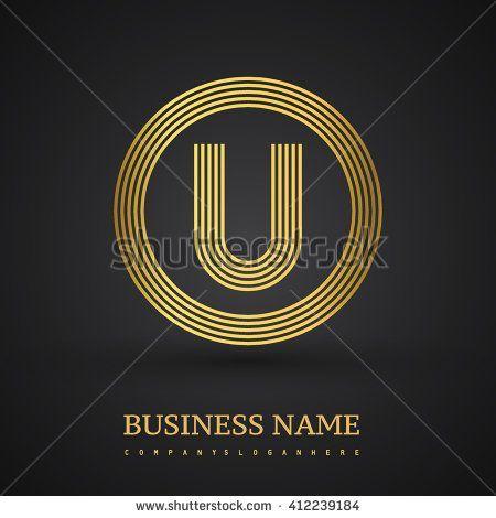 Gold Colored Logo - U Letter logo in a circle. gold colored. Logo vector design template ...