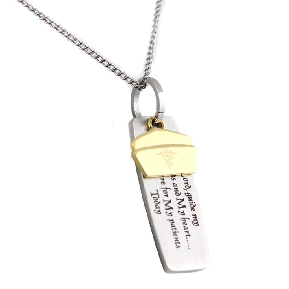 Gold Colored Logo - Nurse's Prayer Necklace With Gold Colored Logo