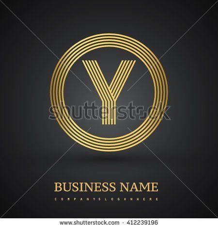 Gold Colored Logo - Y Letter logo in a circle. gold colored. Logo vector design template