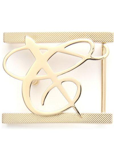Gold Colored Logo - Gold Colored Buckle With Logo