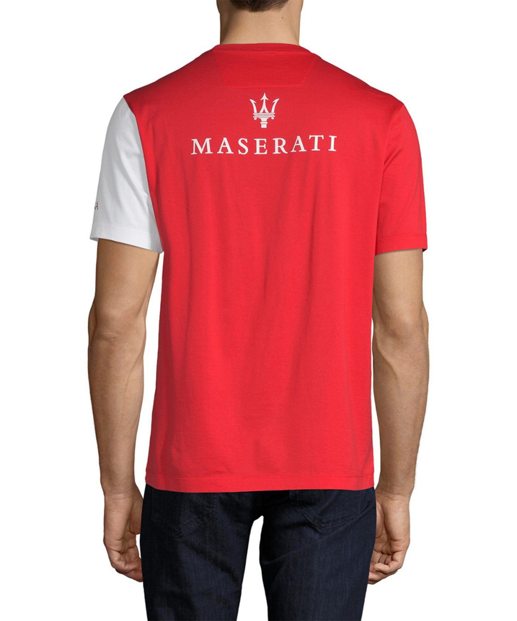 Red Maserati Logo - Zegna Men Clothings Zegna Maserati Logo T-Shirt red multicolor Men T ...
