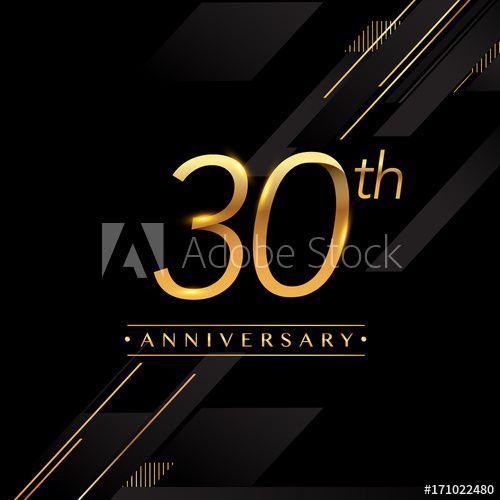 Gold Colored Logo - thirty years anniversary celebration logotype. 30th anniversary logo