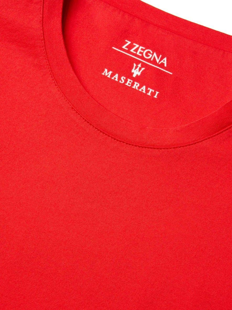 Red Maserati Logo - Latest Zegna Mens Polos And T Shirts, Z Zegna Red Cotton Maserati