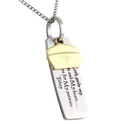 Gold Colored Logo - Amazon.com: Nurse's Prayer Necklace with Gold Colored Logo with 18 ...