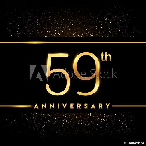 Gold Colored Logo - Celebrating of 59 years anniversary, logotype golden colored
