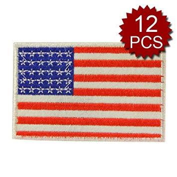 Patriotic Flag Logo - Patriotic American Flag Embroidered Patches Iron-On Emblem, Uniform ...