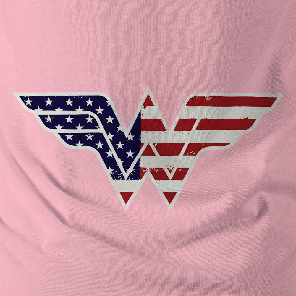 Patriotic Flag Logo - U.S.A. Flag in Wonder Woman Logo Womens T-shirt, DC Comics Patriotic ...