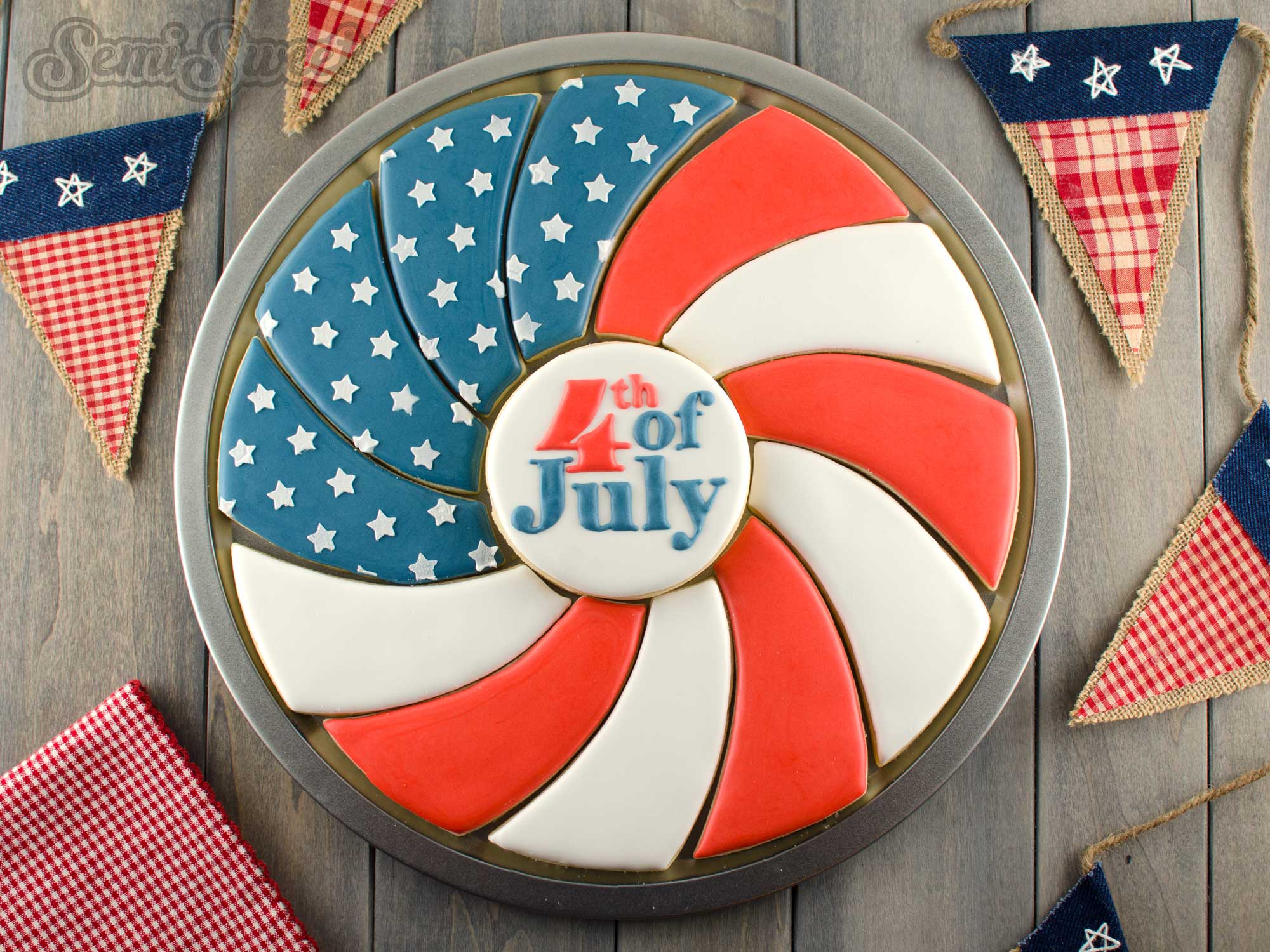 Patriotic Flag Logo - How to Make a Patriotic Flag Spiral Cookie Platter Sweet Designs