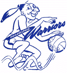 Indian Warrior Logo - Philadelphia Warriors Primary Logo (1952) - An Indian dribbling a ...
