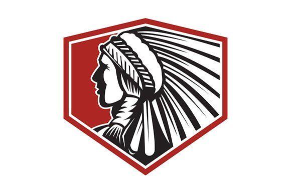 Indian Warrior Logo - Native American Indian Warrior Shiel ~ Illustrations ~ Creative Market