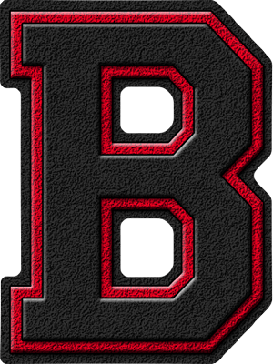 Black and Red B Logo - Presentation Alphabets: Black & Cardinal Red Varsity Letter B