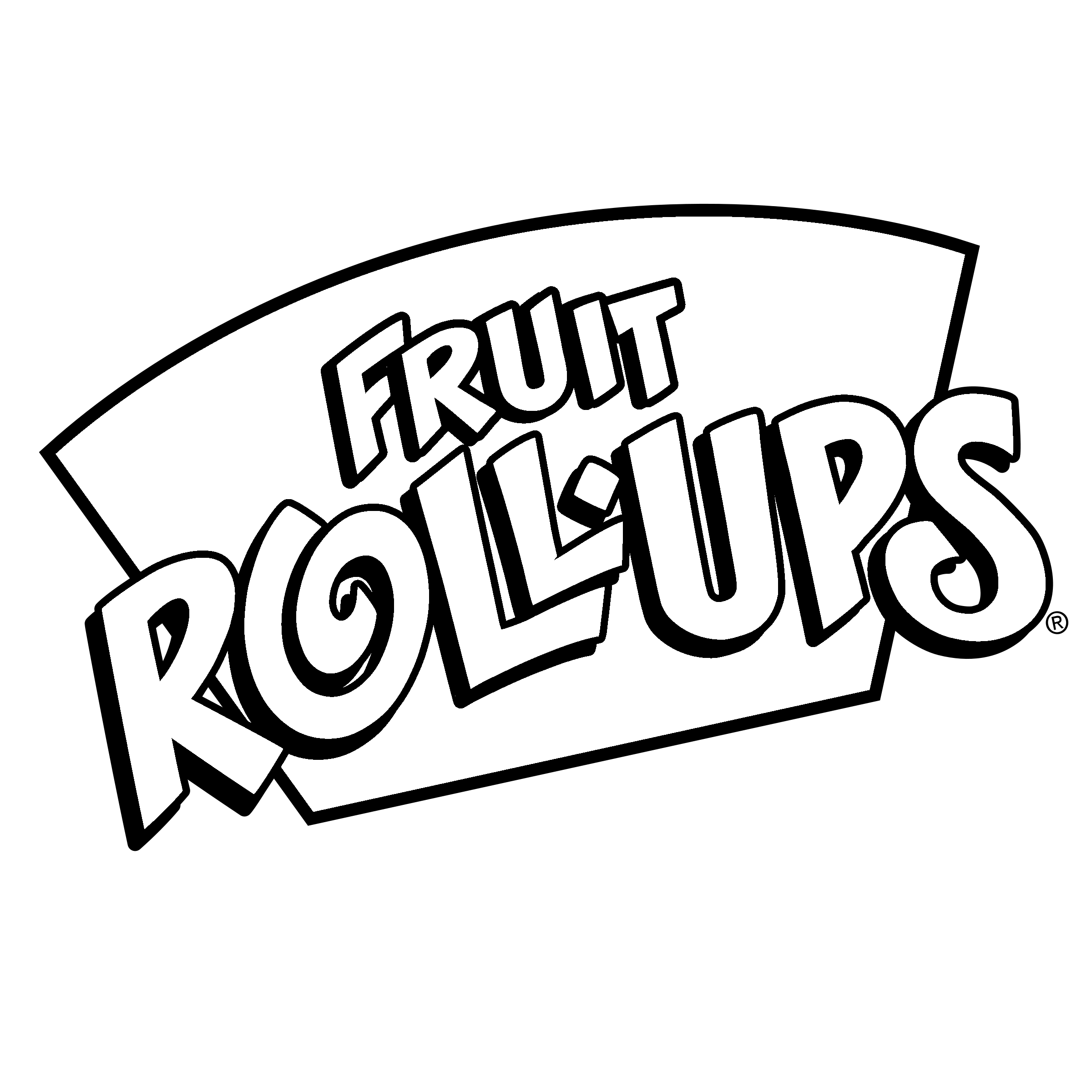 White Fruit Logo - Fruit Roll Ups Logo PNG Transparent & SVG Vector - Freebie Supply