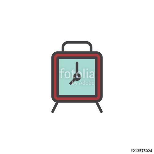 Square with Line Logo - Alarm clock filled outline icon, line vector sign, linear colorful ...