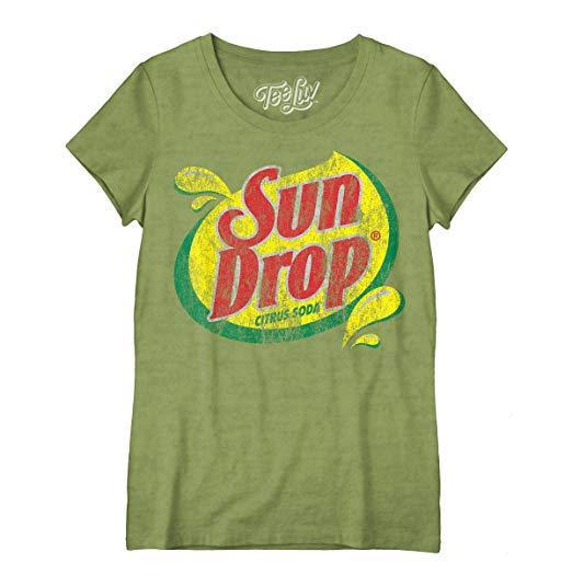 Sundrop Logo - Amazon.com: Tee Luv Sundrop T-Shirt - Distressed Sun Drop Soda Logo ...
