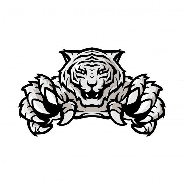Black and White Tiger Logo - White tiger sport gaming logo Vector | Premium Download