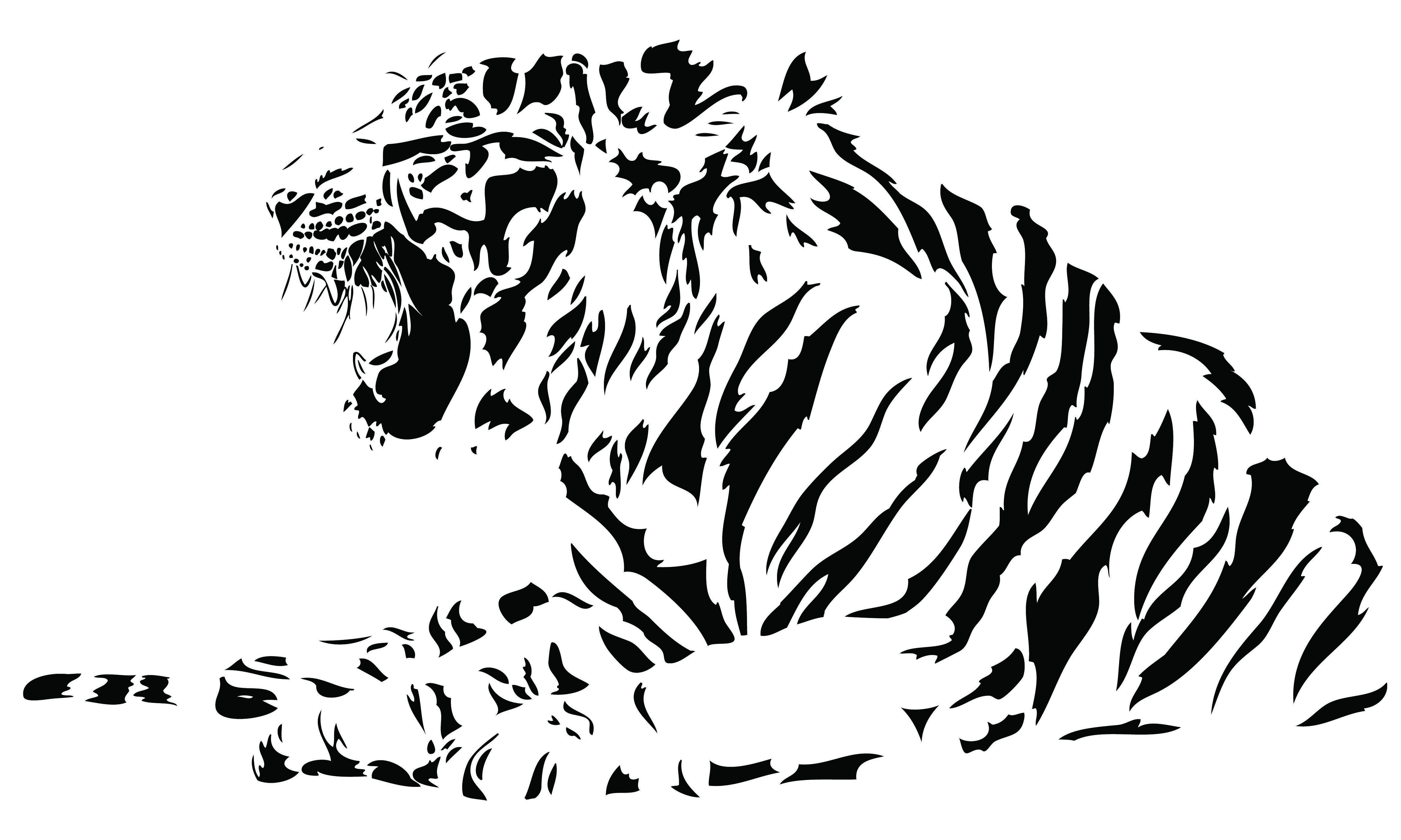 Black and White Tiger Logo - Both Black And White Tiger Logo