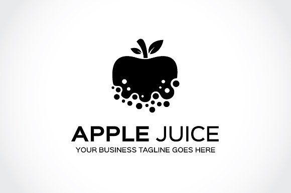 White Fruit Logo - Apple Juice Logo Template Logo Templates Creative Market