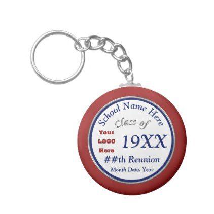 Red White and Blue College Logo - Red White and Blue Class Reunion Gifts Personalize Keychain ...