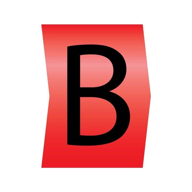 Black and Red B Logo - Easi-Lok Black on Red Cable Markers - Marking: Letter B - Cablecraft