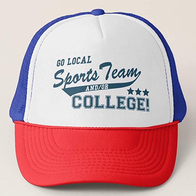Red White and Blue College Logo - Zazzle Go Local Sports Team College Red/White/Blue Adjustable ...