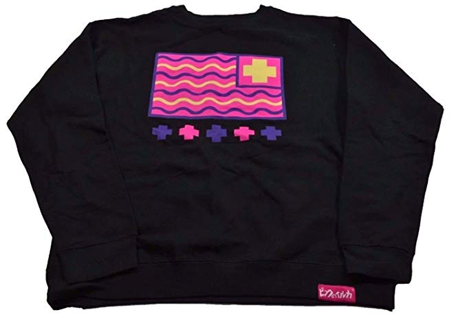 Pink Dolphin Brand Logo - Pink Dolphin Flag Crewneck Sweater (Xlarge, Black): Clothing