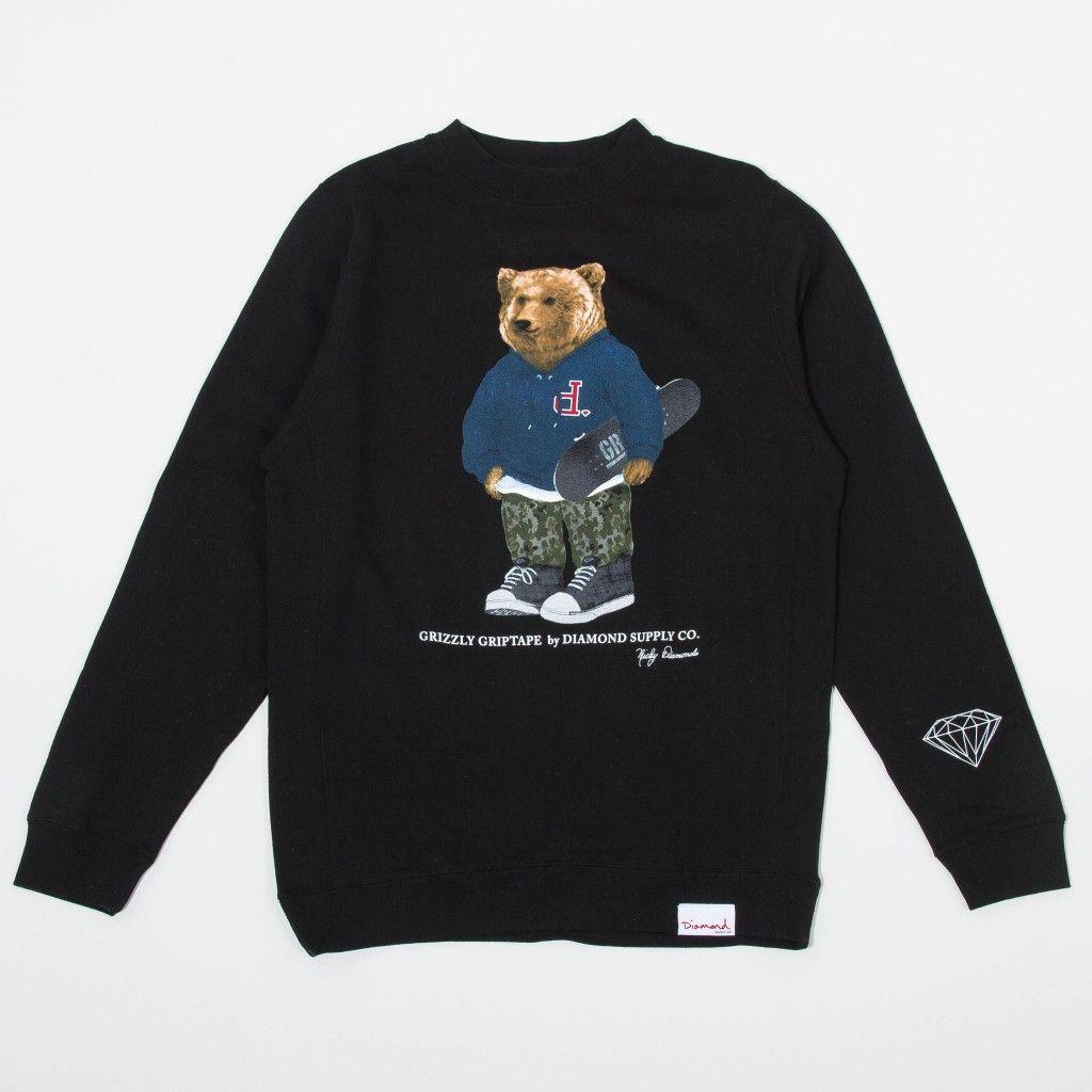 Grizzly Diamond Supply Logo - Diamond Supply Co. Grizzly Bear Crewneck Sweater