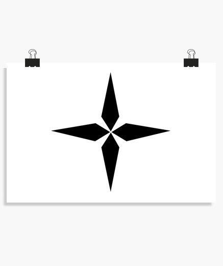 Star Black and White Logo - star black Póster. Tostadora.co.uk