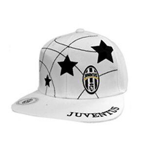 Star Black and White Logo - JUVENTUS hat official rapper flat brim white with stars black