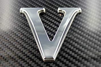 Three Letter V Logo - Pontoon Font Style Individual Chrome Letters & Digits 3