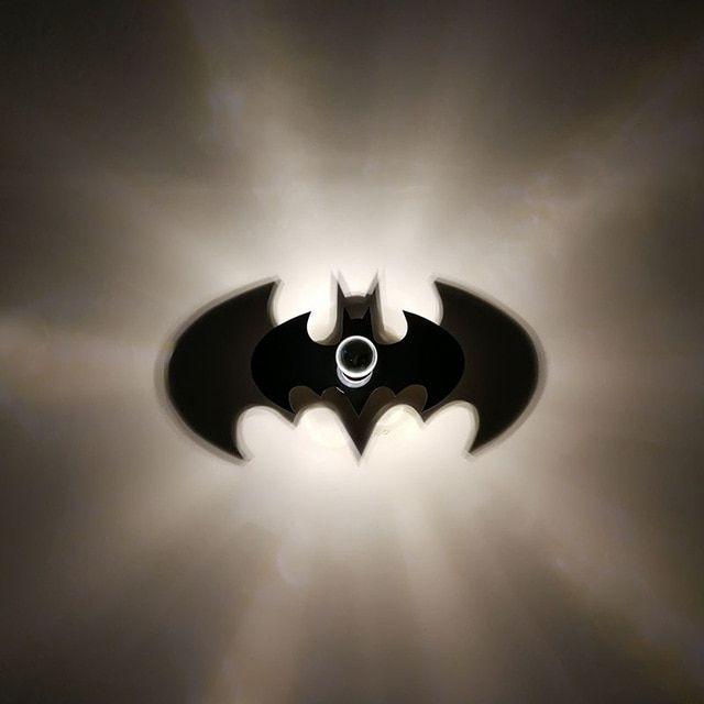 Cartoon Bat Logo - NEW Animal Bat Wall Lamp Cartoon Batman Logo Warm Night Light E27 ...