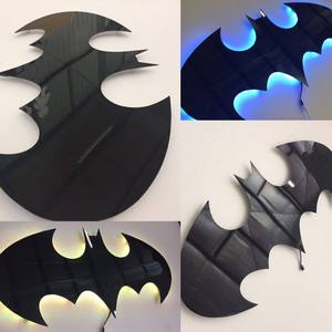 Wall Bat Logo - THE CLASSIC BAT -Remote controlled LED wall light nighlight – Lit ...
