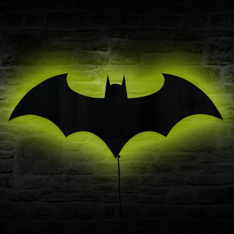 Wall Bat Logo - Bat Symbol Logo Mirror Wall Light Dark Knight LED Wall Lamp Kids